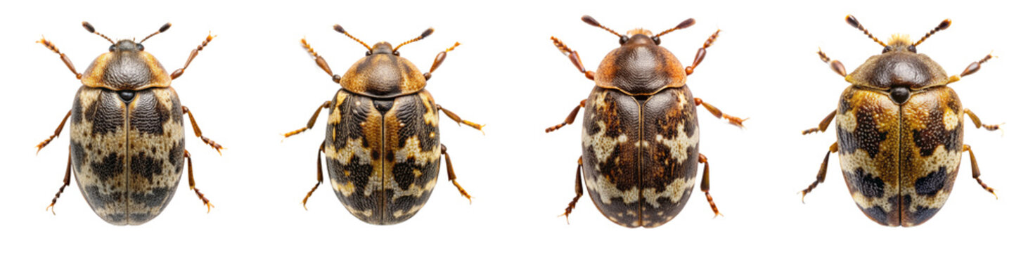 Collection of Carpet Beetle Illustrations with Intricate Patterns