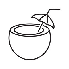 Summer travel or vacation line icon. Summer elements, sign and beach vector