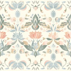 Delicate Floral Pattern in Pastel Tones