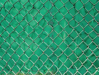 Fototapeta premium Green Chain Link Fence Texture