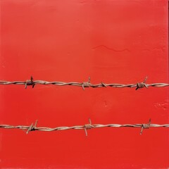 Red Background with Barbed Wire
