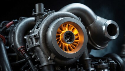 Fototapeta premium Turbo, air compressor, fast cars, racing,