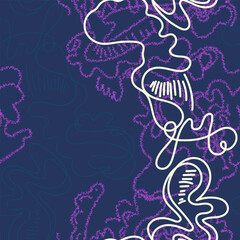 Seamless hand-drawn abstract vector pattern for textile and texture design