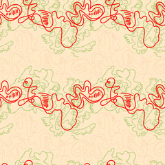 Seamless hand-drawn abstract vector pattern for textile and texture design