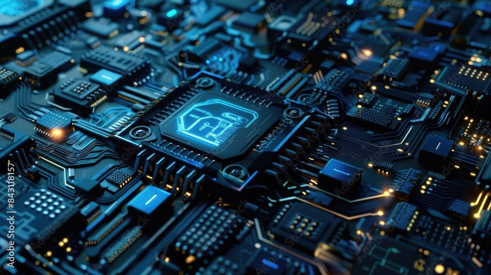 Aufkleber High-resolution image of a computer circuit board