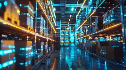 AI system managing warehouse inventory, automated logistics