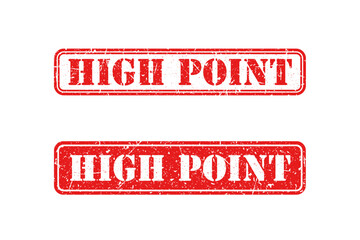 High point red stamp on white background