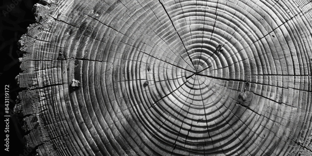 Poster A black and white photograph of a tree trunk, featuring its unique texture and pattern