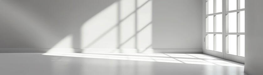 Abstract light gray backdrop, soft window light, product presentation