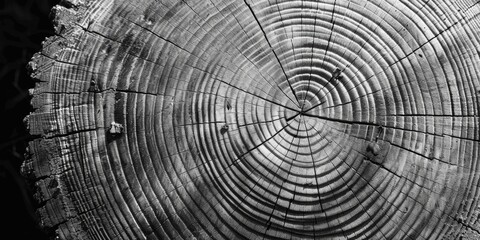 A black and white photograph of a tree trunk, featuring its unique texture and pattern