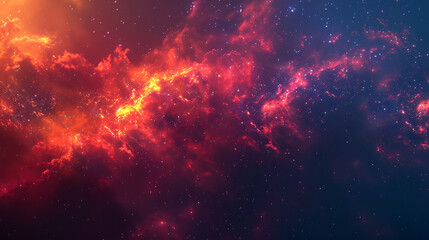 Fototapeta premium Vibrant digital artwork of a fiery nebula, capturing the chaotic beauty of the cosmos