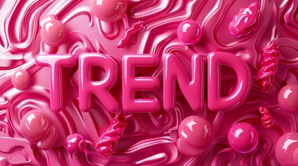 Pink Glossy Surface Social media trend concept art poster.