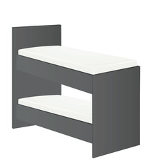 Double wooden bed. vector illustration