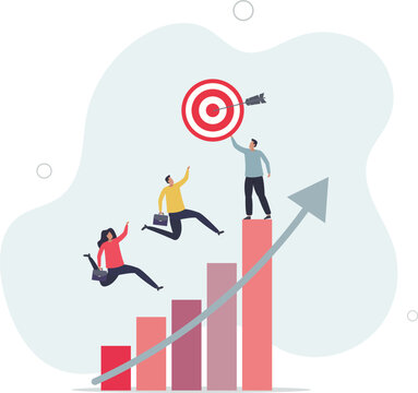 Career development, growth or step to reach goal, ladder to stairway to achieve target,