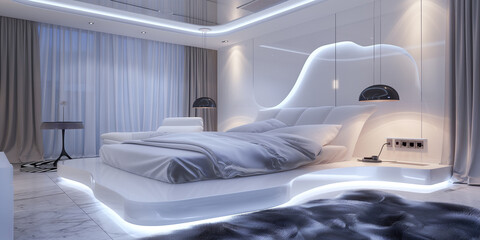 3D render of bedroom