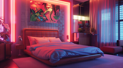 3D render of bedroom