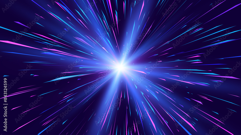 Poster abstract vector explosion. colorful light rays background. abstract shatter burst. cosmic background
