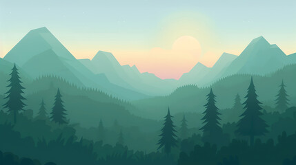Fototapeta premium flat landscape illustration