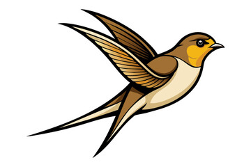 Barn Swallow different style vector illustration line art 