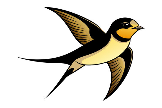 recommend clip art: Barn Swallow different style vector illustration line art 