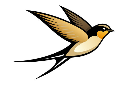 recommend clip art: Barn Swallow different style vector illustration line art 