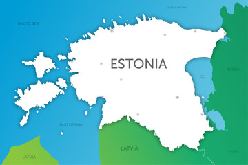Fototapeta premium High quality color map of Estonia paper cut