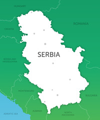 Fototapeta premium High quality color map Serbia paper cut