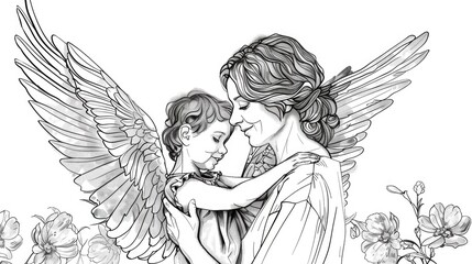 A mother tenderly cradling a young child in her arms, with a warm and loving gaze