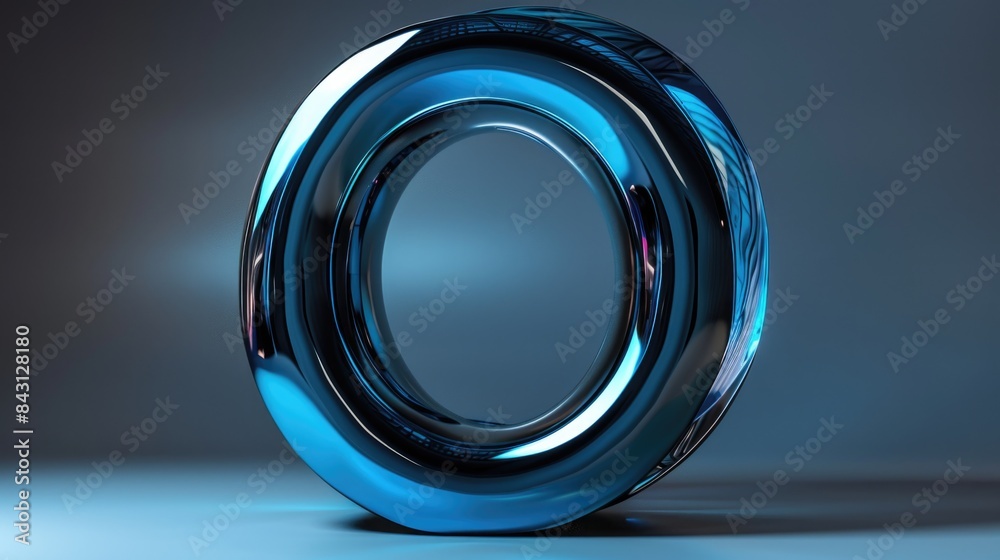 Poster A close-up shot of a shiny object on a table, great for use in product photography or as a decorative element