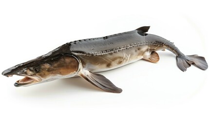 Naklejka premium A fish resting on a white background