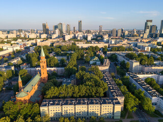 Warszawa, panorama miasta o zachodzie słońca © hunter76