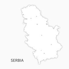 High quality white map Serbia paper cut