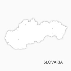 High quality white map Slovakia paper cut