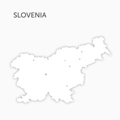 High quality white map Slovenia paper cut