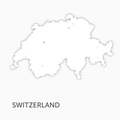 Obraz premium High quality white map Switzerland paper cut