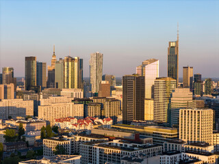 Warszawa, panorama miasta o zachodzie słońca © hunter76