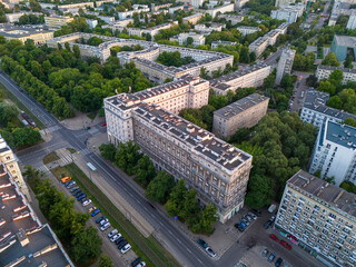 Warszawa, panorama miasta o zachodzie słońca © hunter76