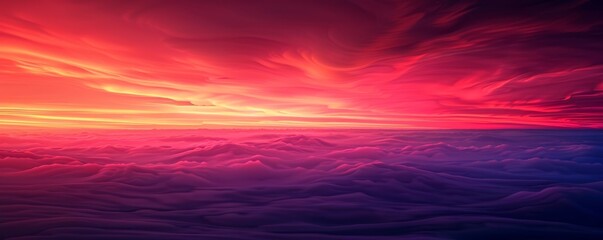Breathtaking Fiery Sunset Gradient Blending into Ethereal Purple Skies