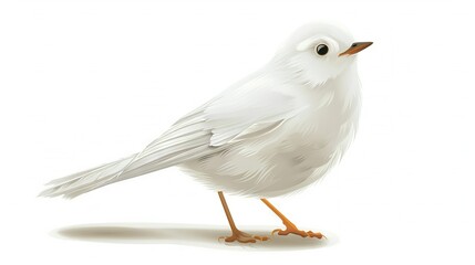 Obraz premium A close-up photo of a bird perched on a white background with shadows of the bird below and above