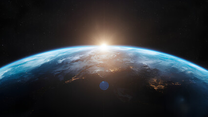 Earth planet in space 