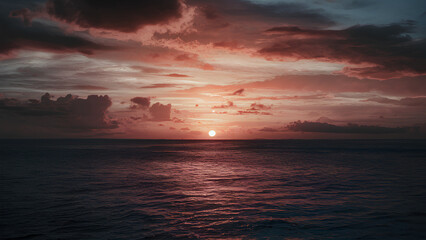 professional Sunset shot behind the sea 