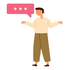 man standing and talking