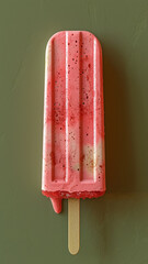 3d rendered delicious ice lolly on plain green background made with generative AI