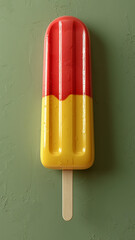 3d rendered delicious ice lolly on plain green background made with generative AI