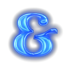 Luminous blue chamfered symbol