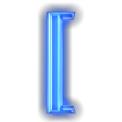 Luminous blue chamfered symbol