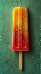 3d rendered delicious ice lolly on plain green background made with generative AI