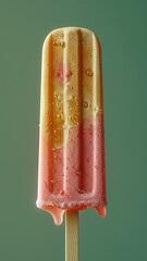 3d rendered delicious ice lolly on plain green background made with generative AI