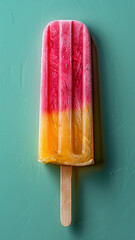 3d rendered delicious ice lolly on plain green background made with generative AI