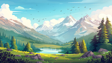 flat landscape illustration